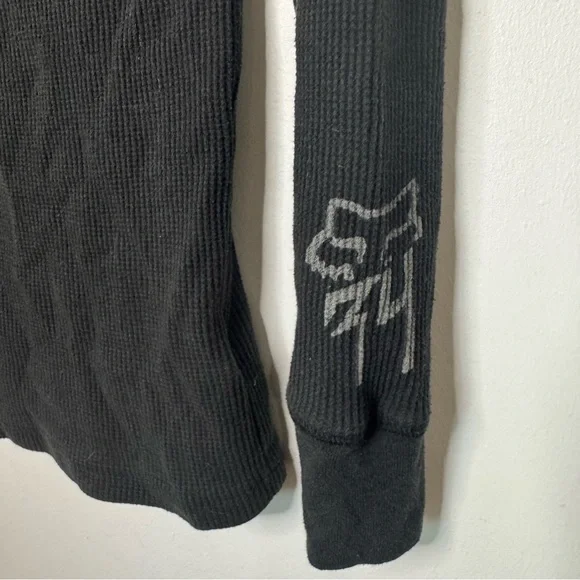 Fox Black Long Sleeve Tee with Gray Print - Picture 2 of 7